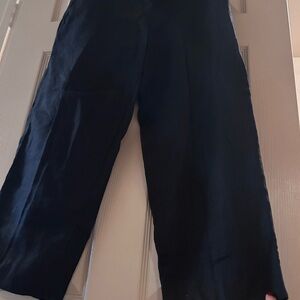 J. Crew Black 100% Linen Trousers
